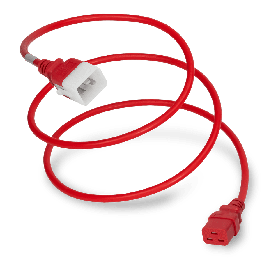 Plug (Male) : IEC 60320 C20 Locking (P-Lock) Connector (Female) : IEC 60320 C19 Color : Red