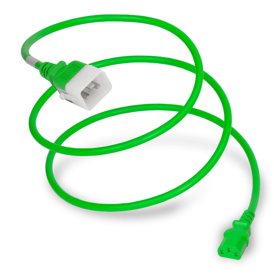 Plug (Male) : IEC 60320 C20 Locking (P-Lock) Connector (Female) : IEC 60320 C13 Color : Green