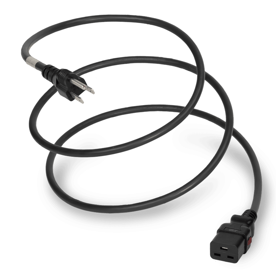 12FT Black A-Lock NEMA 5-15P to IEC320 C19 Universal Locking 15A 125V