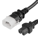 P-Lock C14 to C15, 14 AWG SJT, 15A/250V, 2FT Black Power Cord