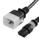 P-Lock C20 to S-Lock C13, 14 AWG SJT, 15A/250V, 6FT Black Power Cord