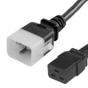 P-Lock C20 to C19, 12 AWG SJT, 20A/250V, 12FT Black Power Cord