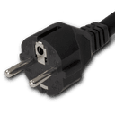 Color : Black Plug (Male) : European Schuko CEE7/7 - Straight