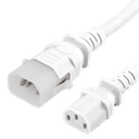 P-Lock C14 to C13, 14 AWG SJT, 15A/250V, 2FT White Power Cord
