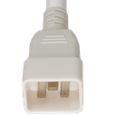 12FT White A-Lock IEC320 C20 to IEC320 C19 Universal Locking 15A 250V