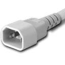 12FT White A-Lock IEC320 C14 to IEC320 C19 Universal Locking 15A 250V