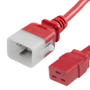 P-Lock C20 to C19, 12 AWG SJT, 20A/250V, 2FT Red Power Cord