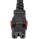 12FT Black A-Lock IEC320 C14  to IEC320 C15 Universal Locking 15A 250V