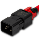 zLock Power Cord, Locking C20 to Locking C19, 12AWG x 2Meter, RED