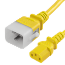 P-Lock C20 to C13, 14 AWG SJT, 15A/250V, 4FT Yellow Power Cord