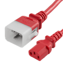 P-Lock C20 to C13, 14 AWG SJT, 15A/250V, 3FT Red Power Cord