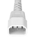 12FT White A-Lock IEC320 C14 to IEC320 C19 Universal Locking 15A 250V