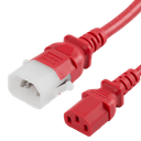 P-Lock C14 to C13, 18 AWG SVT, 10A/250V, 12FT Red Power Cord