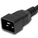 3FT Black A-Lock IEC320 C20 to IEC320 C19 Universal Locking 15A 250V