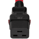 zLock Power Cord, Locking C20 to Locking C19, 12AWG x 2Meter, RED