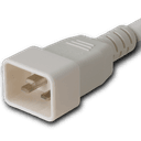 12FT White A-Lock IEC320 C20 to IEC320 C19 Universal Locking 15A 250V