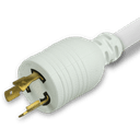 12FT White A-Lock NEMA L6-20P to IEC320 C19 Universal Locking 15A 250V