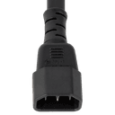 12FT Black A-Lock IEC320 C14 to IEC320 C19 Universal Locking 15A 250V