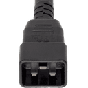 3FT Black A-Lock IEC320 C20 to IEC320 C19 Universal Locking 15A 250V