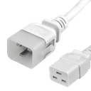 P-Lock C20 to C19, 12 AWG SJT, 20A/250V, 6FT White Power Cord