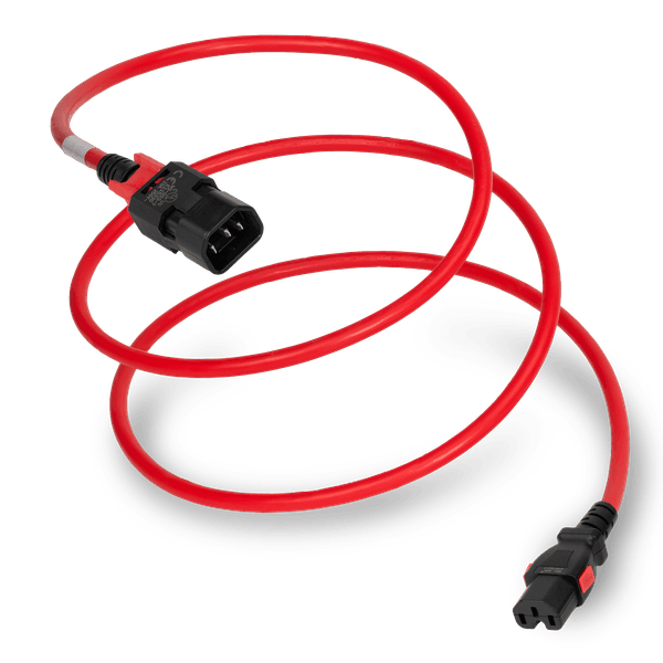 Red 2.0 meters C15 Locking (A-Lock) cord