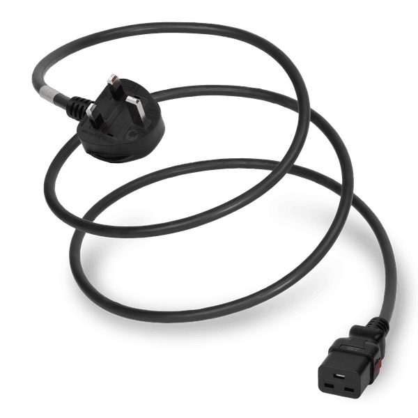 Black 2.0 meters C19 Locking (A-Lock) cord